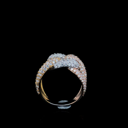 Real diamond ring with gold silver